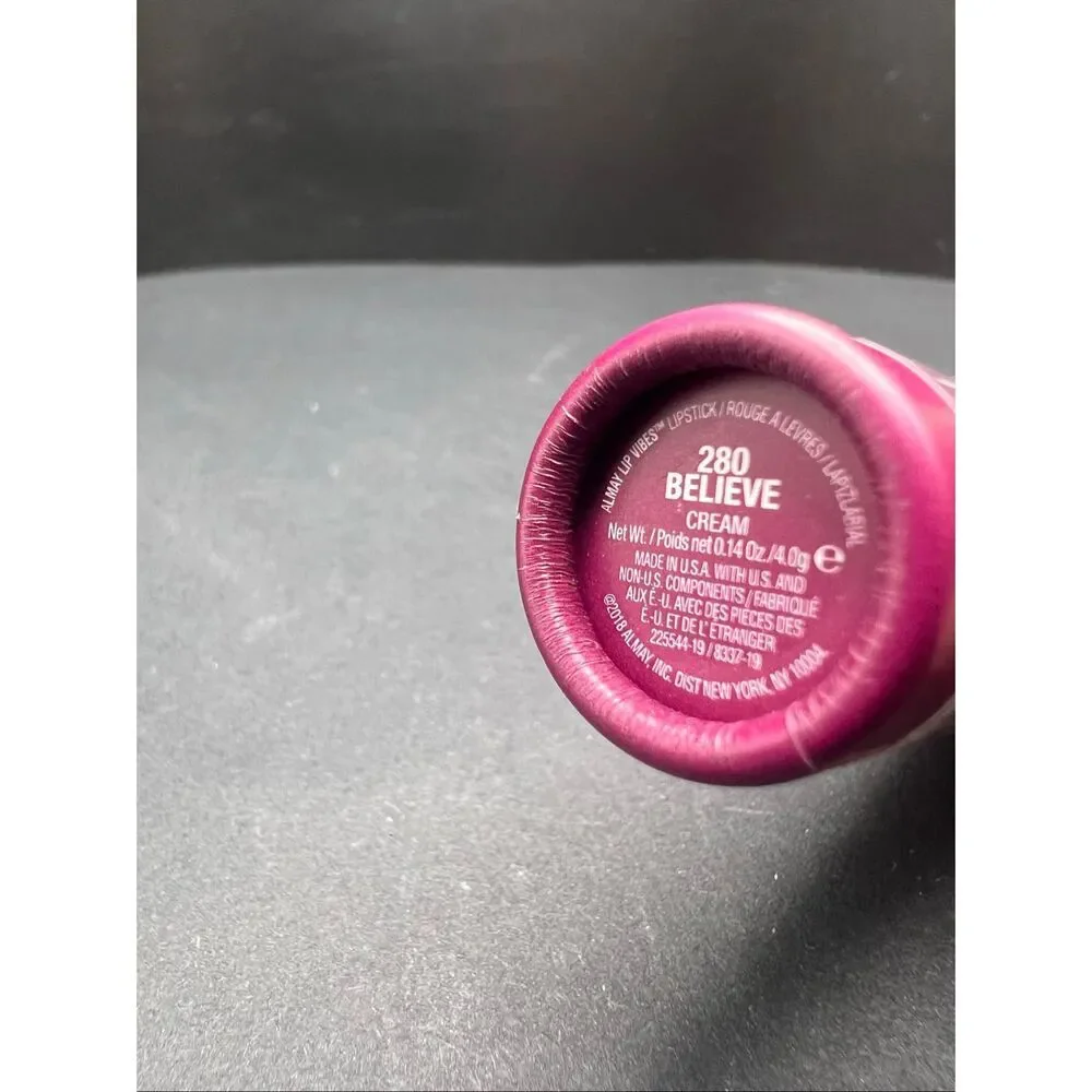 Almay Lip Vibes Cream Lipstick in Believe 280 Deep Berry Purple